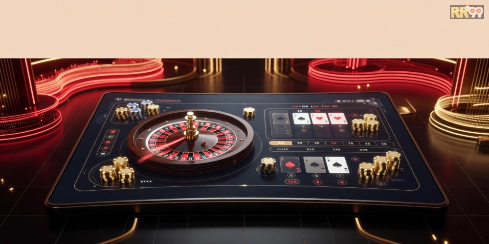 Hình minh họa khái niệm top casino rr99 với giao diện hiện đại và trò chơi hấp dẫn
