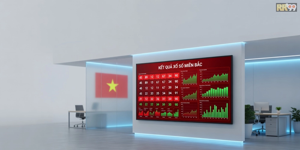 Minh họa khái niệm xổ số miền Bắc trên nền tảng rr99 với giao diện hiện đại