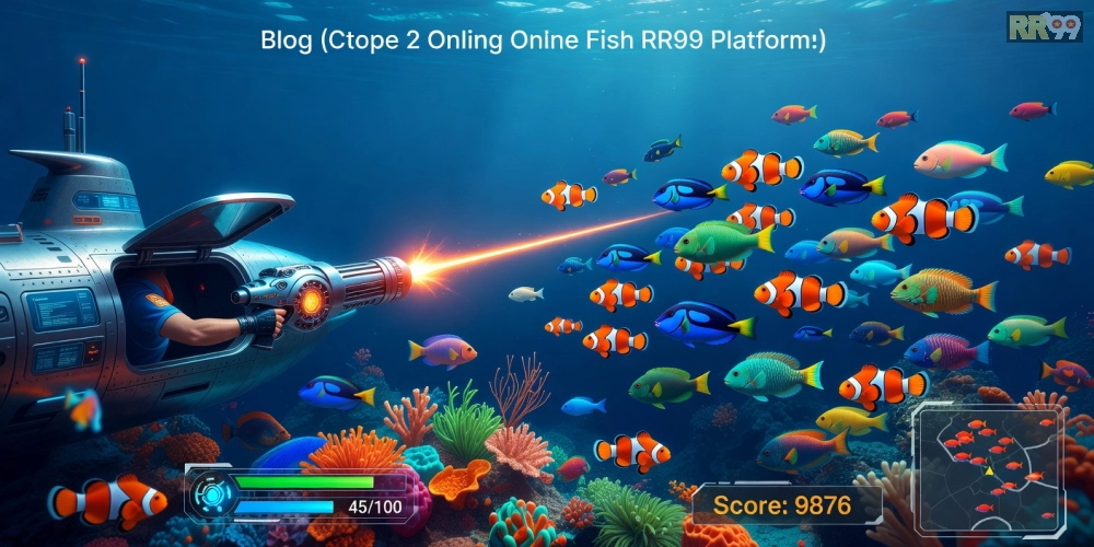 Minh họa giao diện game bắn cá online trên nền tảng RR99 với đồ họa sống động