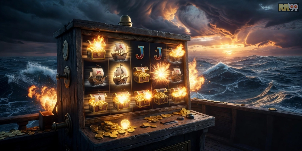 Hình ảnh cướp biển quay hũ jackpot đầy kịch tính trên rr99